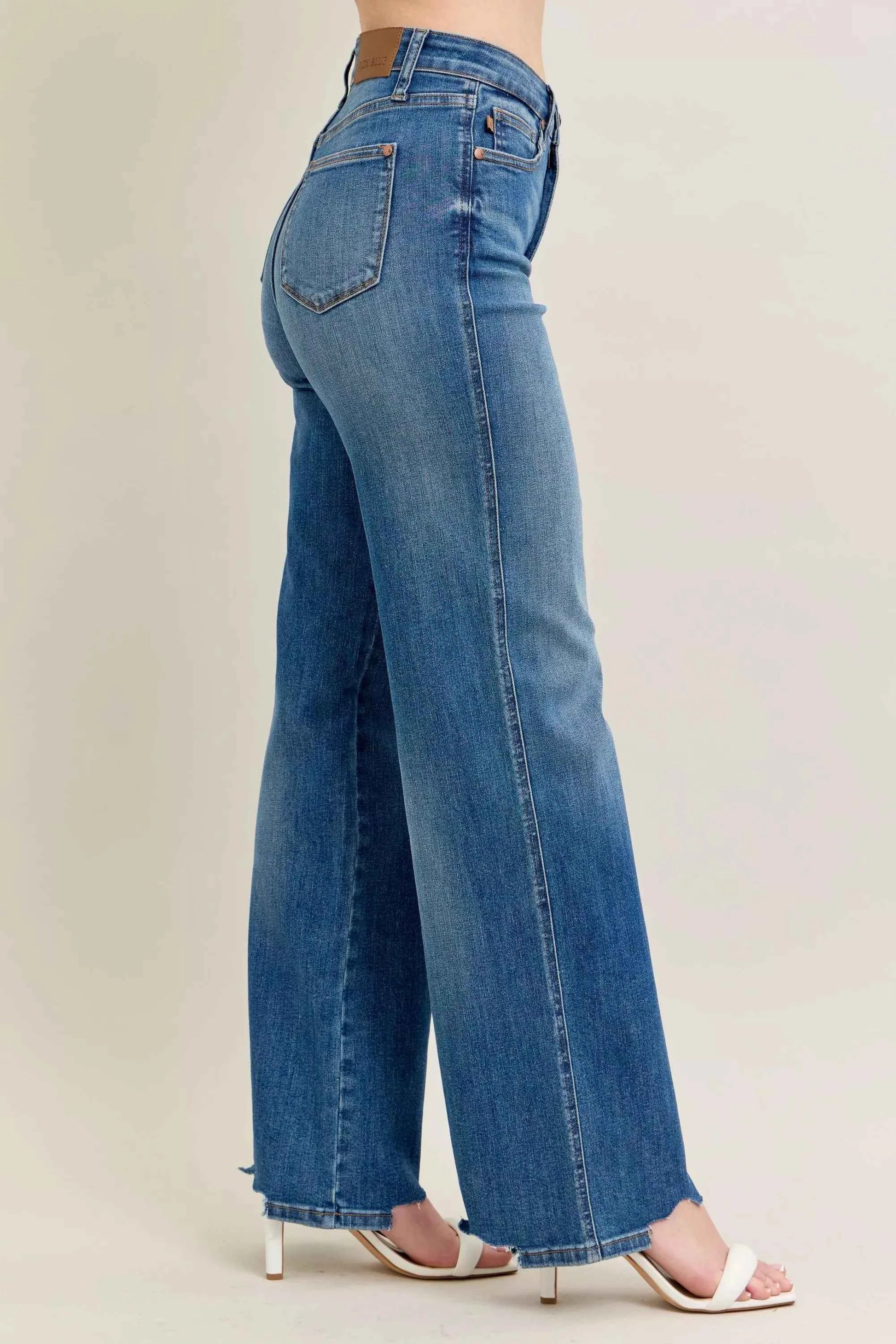 Judy Blue Full Size High Waist Tummy Control Chew Hem Destroy Wide Jeans Plus Size ddb364c31eed4bc6954b3cb0adf908e4-Max-Origin