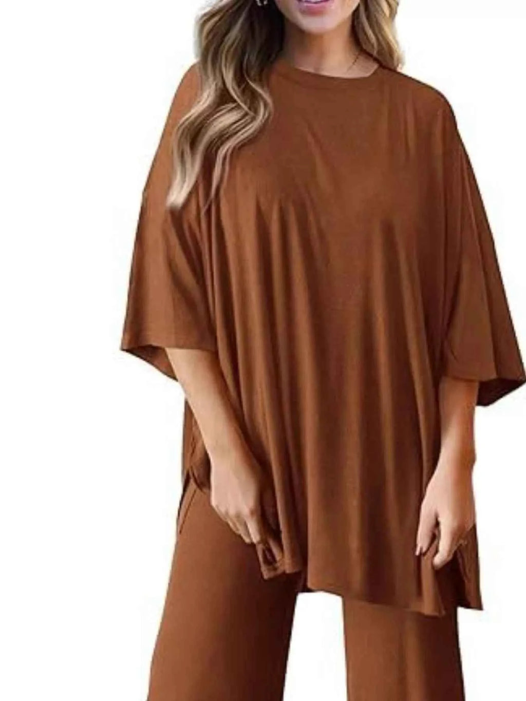 Slit Round Neck Top and Pants Set ddc3db87-b740-40ae-91e3-db110f6f36a4-Max-Origin