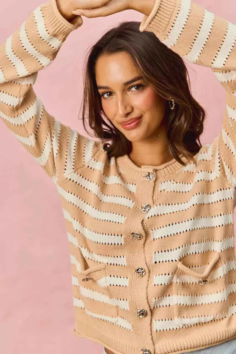 SO ME Stripe Long Sleeves Button Sweater Cardigan ddcdb84c068f4e36b147245477a7711d-Max-Origin
