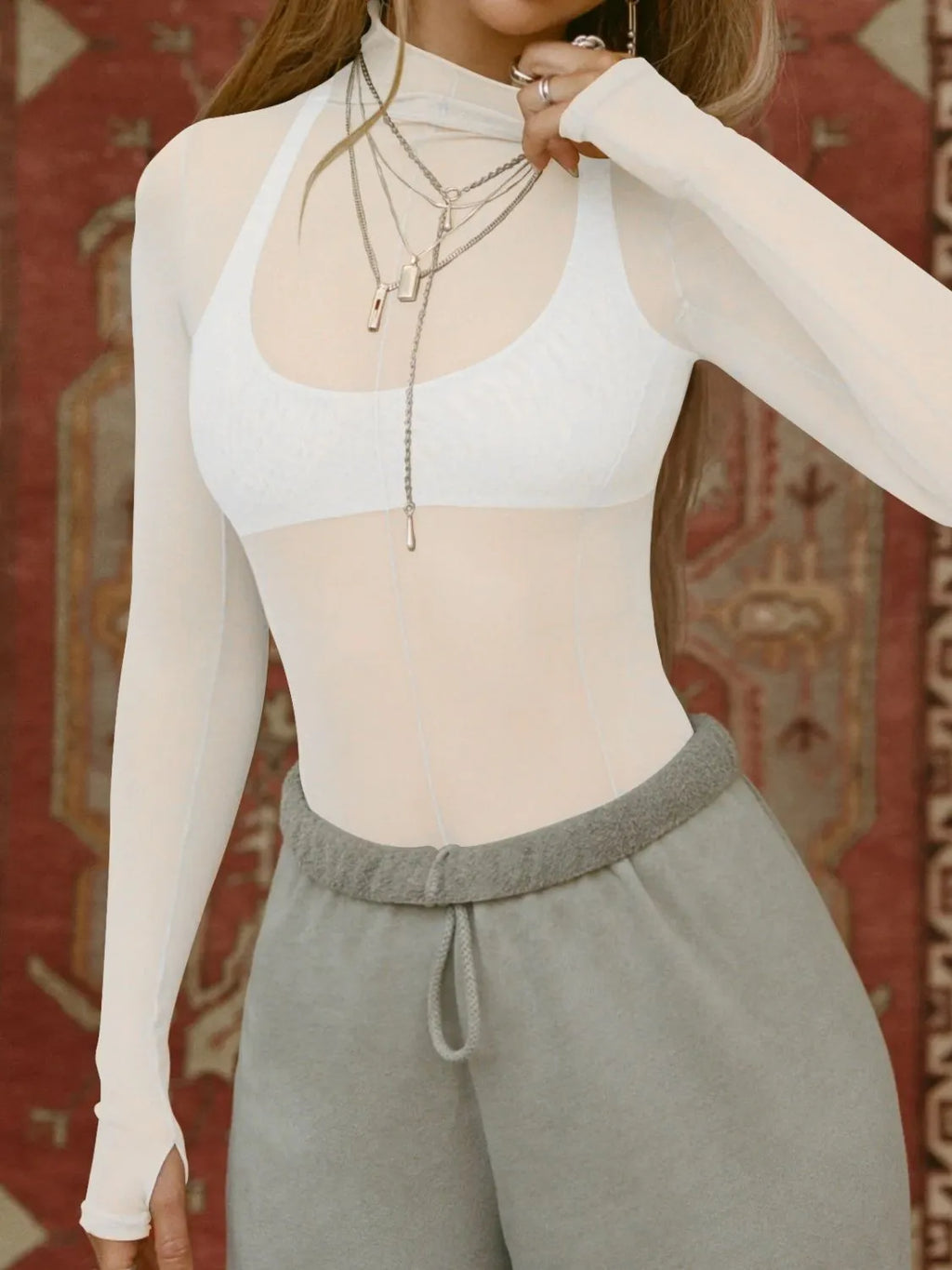 Mock Neck Long Sleeve Sheer Top ddcea4ab-c1bf-4d7d-ab00-3d7697002d90-Max-Origin