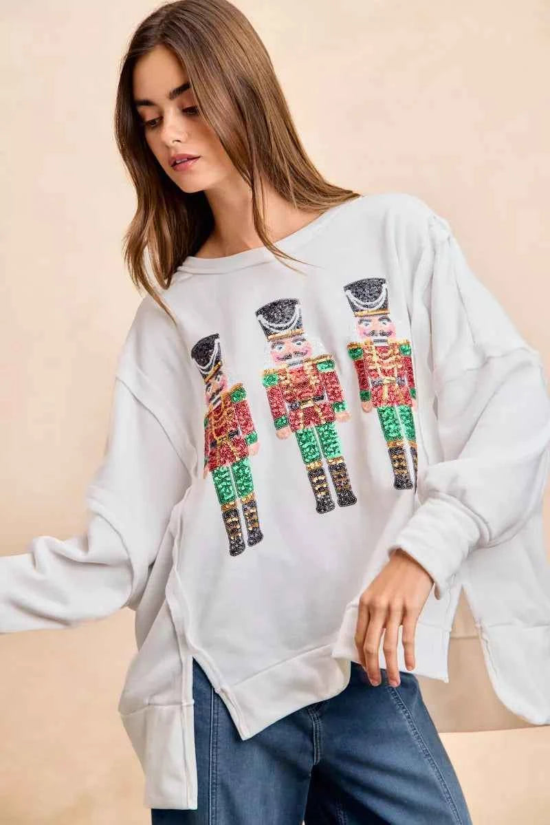 BiBi Christmas Sequin Nutcrackers Embroidery Sweatshirt ddceb540b0594e23b1f0129413a9126f-Max-Origin