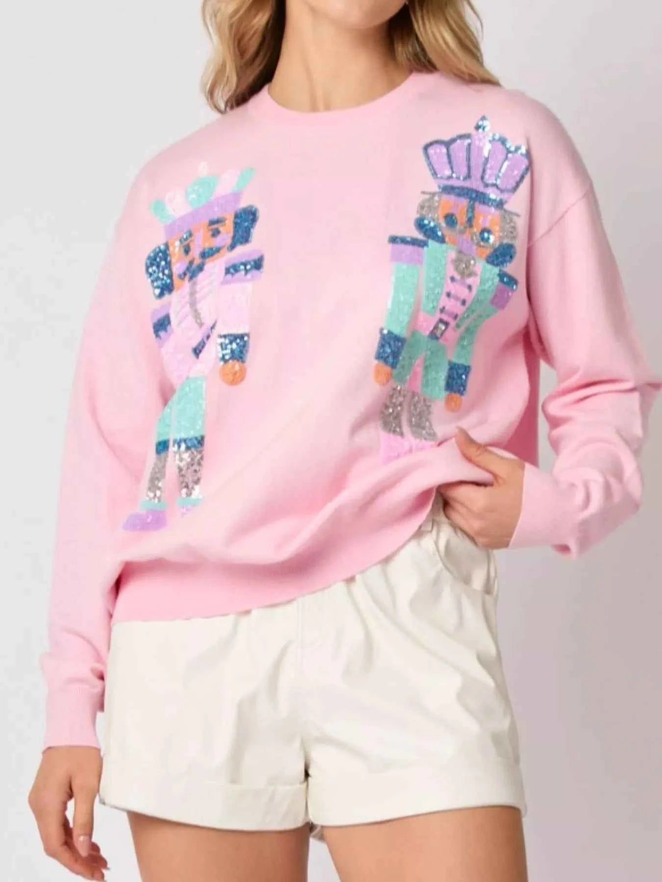 Sequined Nutcracker Long Sleeve Sweatshirt dddcf85b-7ff7-48b5-9768-afb05e3a69ff-Max-Origin