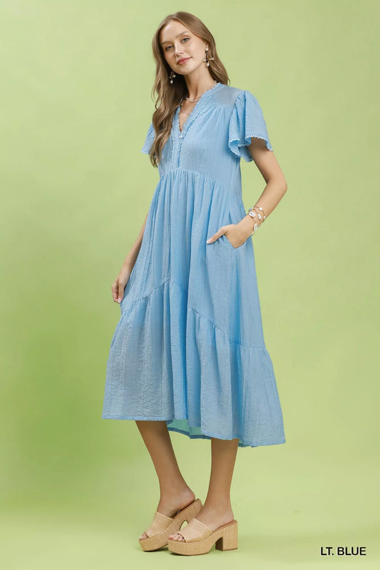 Textured Tiered Midi Dress with Side Pockets dde541b8-bb13-41bf-929f-16d937c5f8d1-Max-Origin