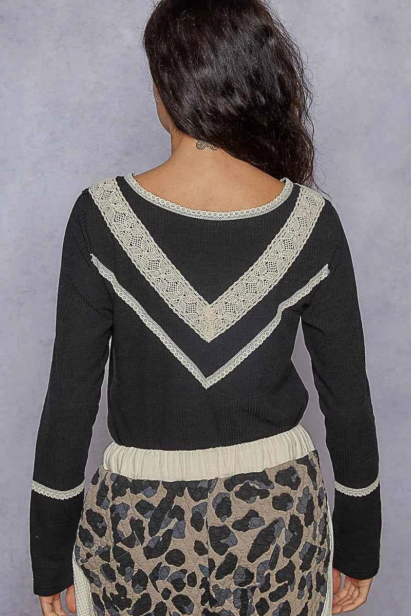 POL Ribbed Half Button Lace Detail Knit Top ddf4f698-b684-4116-b85b-a41b3ce6b3d0-Max-Origin