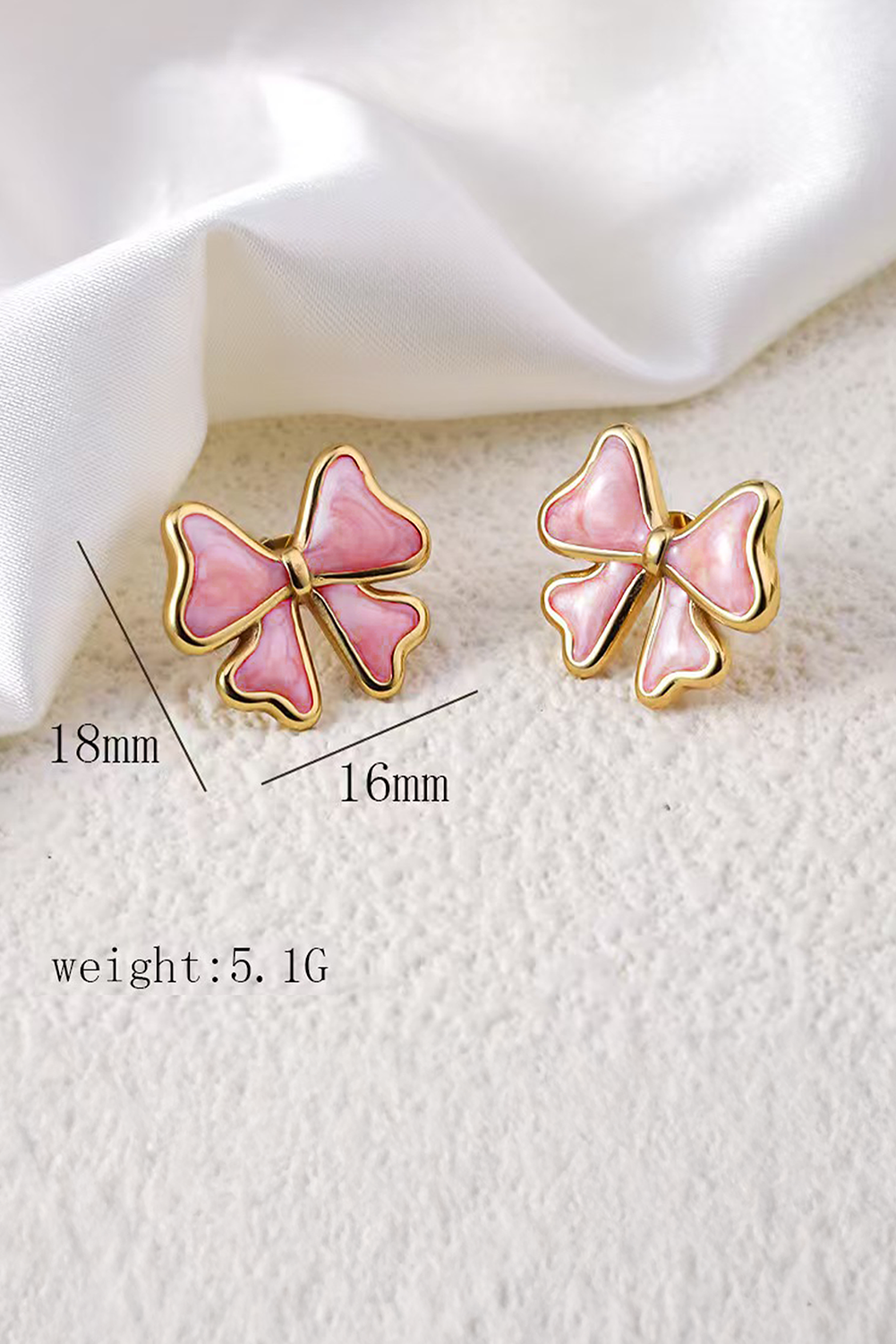 Light Pink Cute Bowknot Stud Earrings ddf91ac0d6dd3cf1