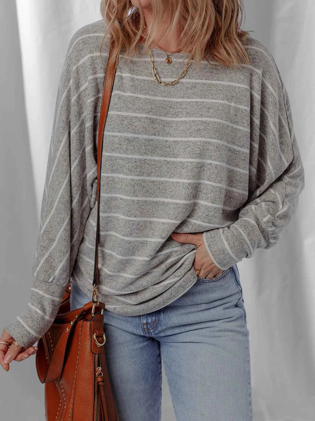 Stripe Dolman Sleeve Drop Shoulder Top de0bfc6c8a5c4725b6c12c18e5222e7a-Max-Origin