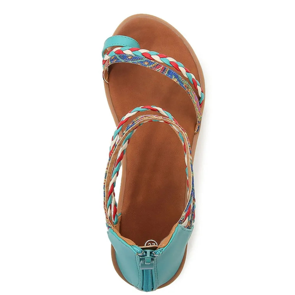 Toe Loop Flats Sandals Teal de0fb2a5-7388-429a-9f72-21af09382e96-Max
