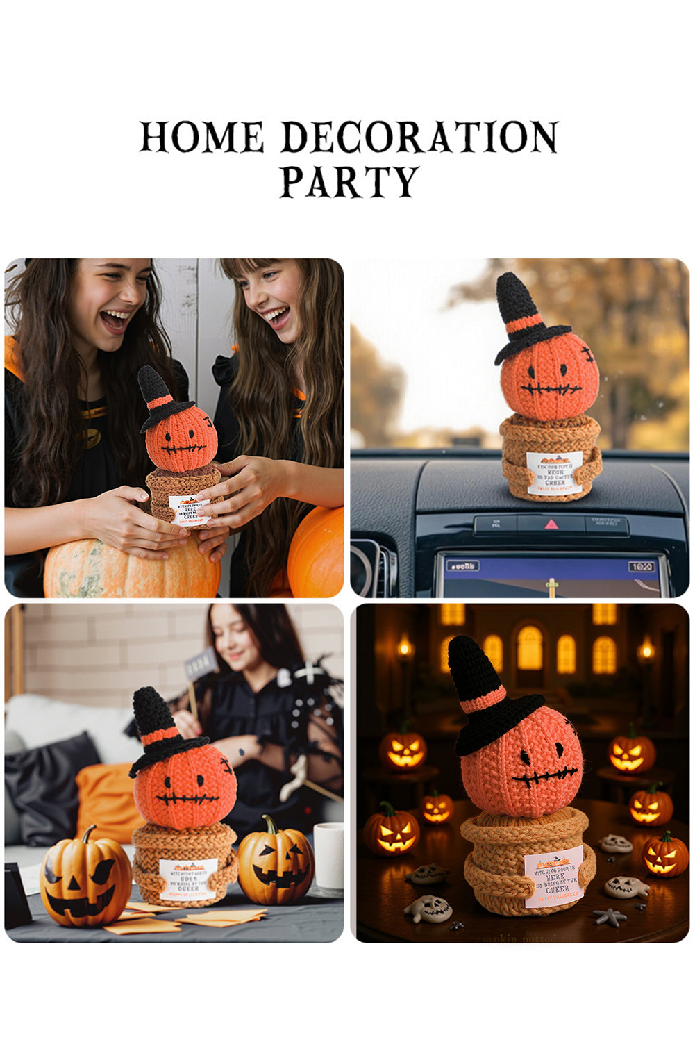 Carrot Cute Halloween Crochet Pumpkin Potted Doll Decor de12d41d9038f8bb
