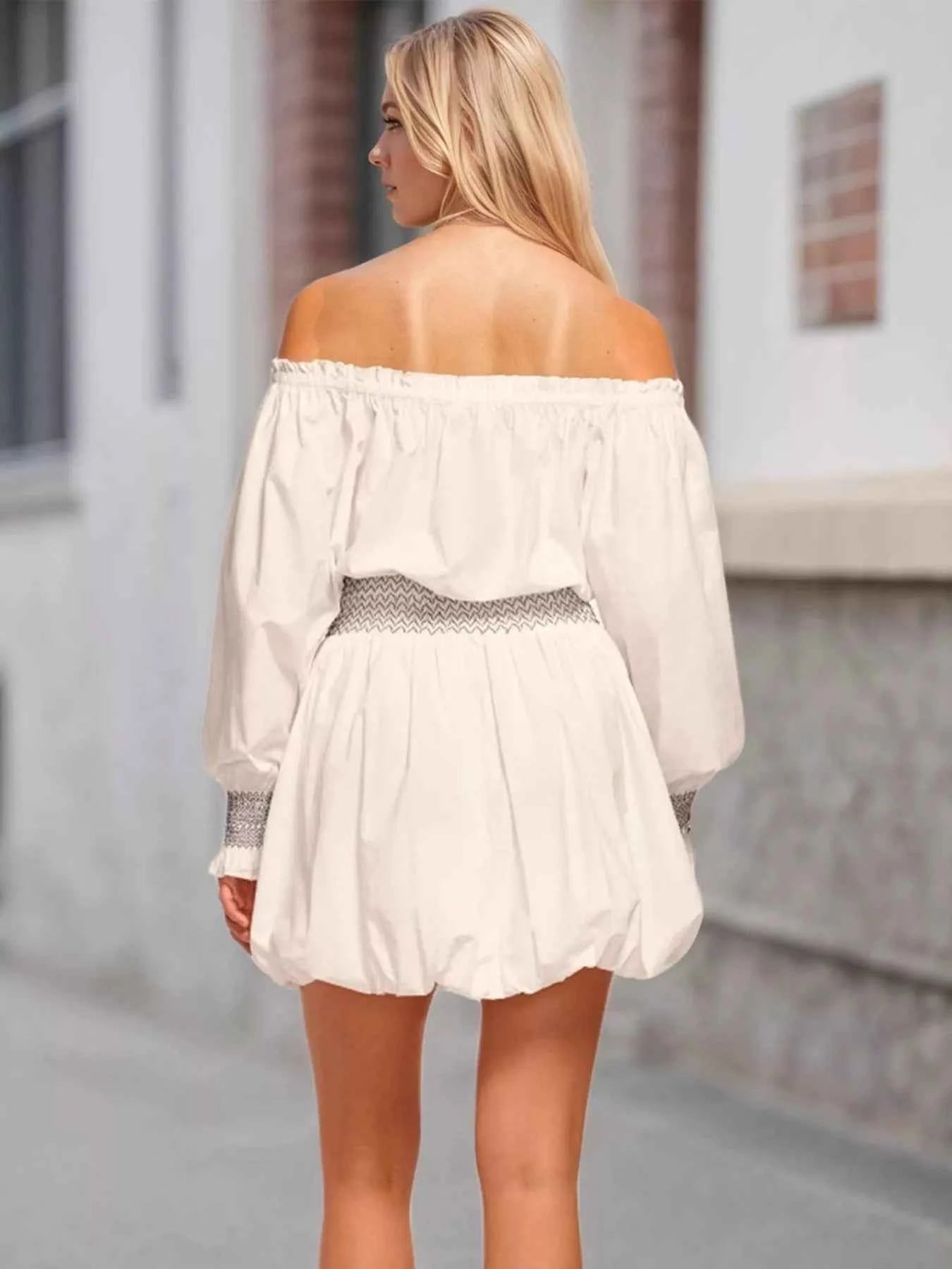 Off-Shoulder Bubble Hem Mini Dress de136c0cc9004fa8a9dd8d29fbdda285-Max-Origin