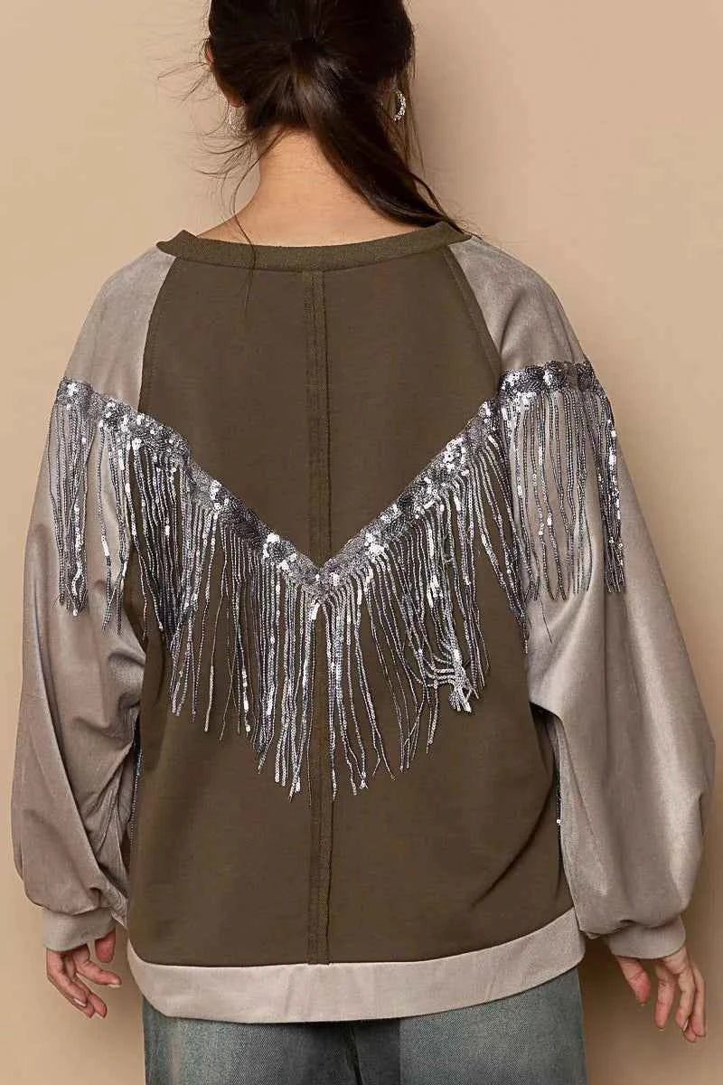 POL Balloon Sleeve French Terry Sweatshirt with Sequin Tassel de1c957f-4108-4eb9-b849-f15272fe029c-Max-Origin