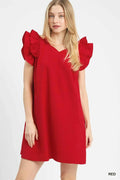 Umgee Seersucker Ruffle Shift Dress Red de244a77-2fd2-4386-8d3e-4641edd9e920-Max-Origin