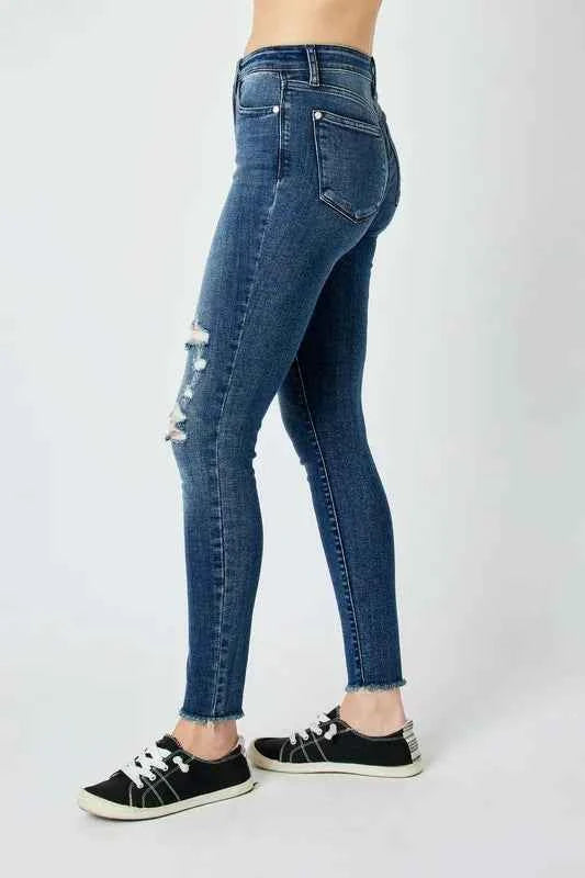 Judy Blue Full Size High Waist Distressed Skinny Jeans de65b111-9664-4c22-b246-e73ce4e5b141-Max