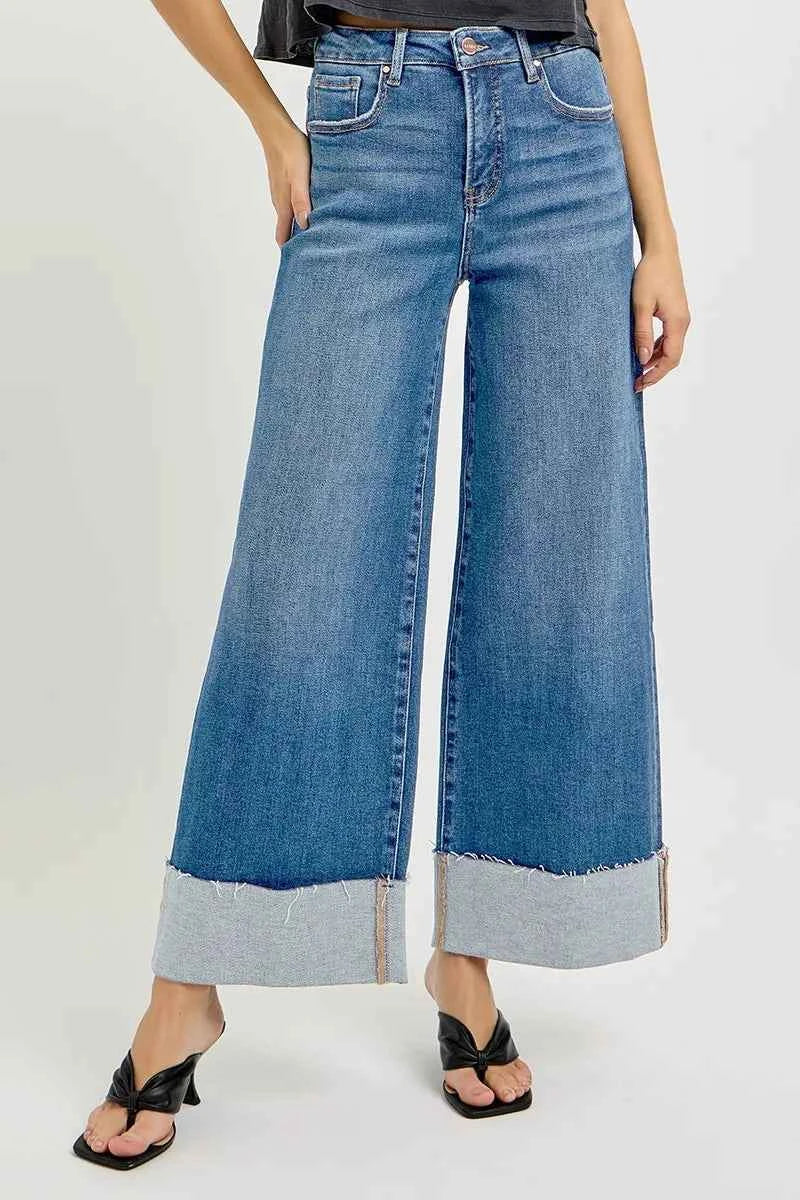 RISEN Full Size Tummy Control High Rise Crop Wide Cuffed Jeans Plus Size de7f1c4cafc847108825e45f7cde35fd-Max-Origin