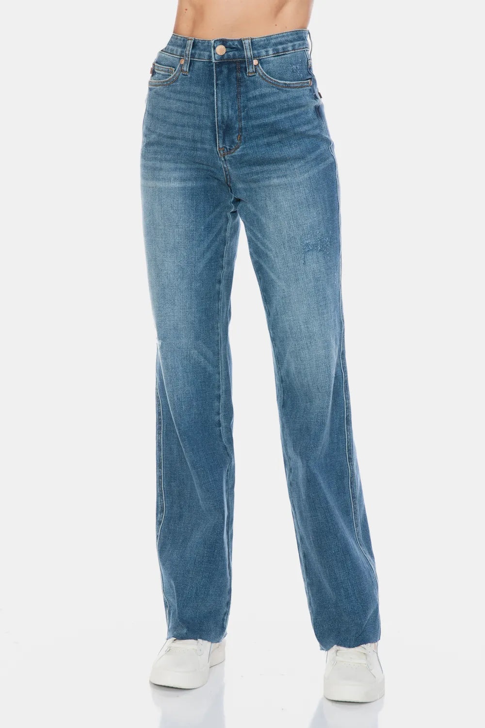 Judy Blue Full Size Tummy Control Cut Raw Hem Straight Jeans de918bce-669f-4c03-a902-fe8de3a56de4-Max