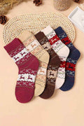 Parchment 5 Pairs Christmas Reindeer Print Socks Set Parchment ONE SIZE Cotton de972a1dc9cad09f