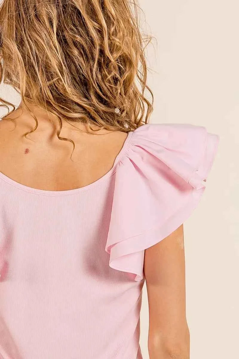 BiBi Wide Layered Ruffle Sleeve Scoop Neck Ribbed Top dea83165c5f44a97815efec8ff8624b9-Max-Origin