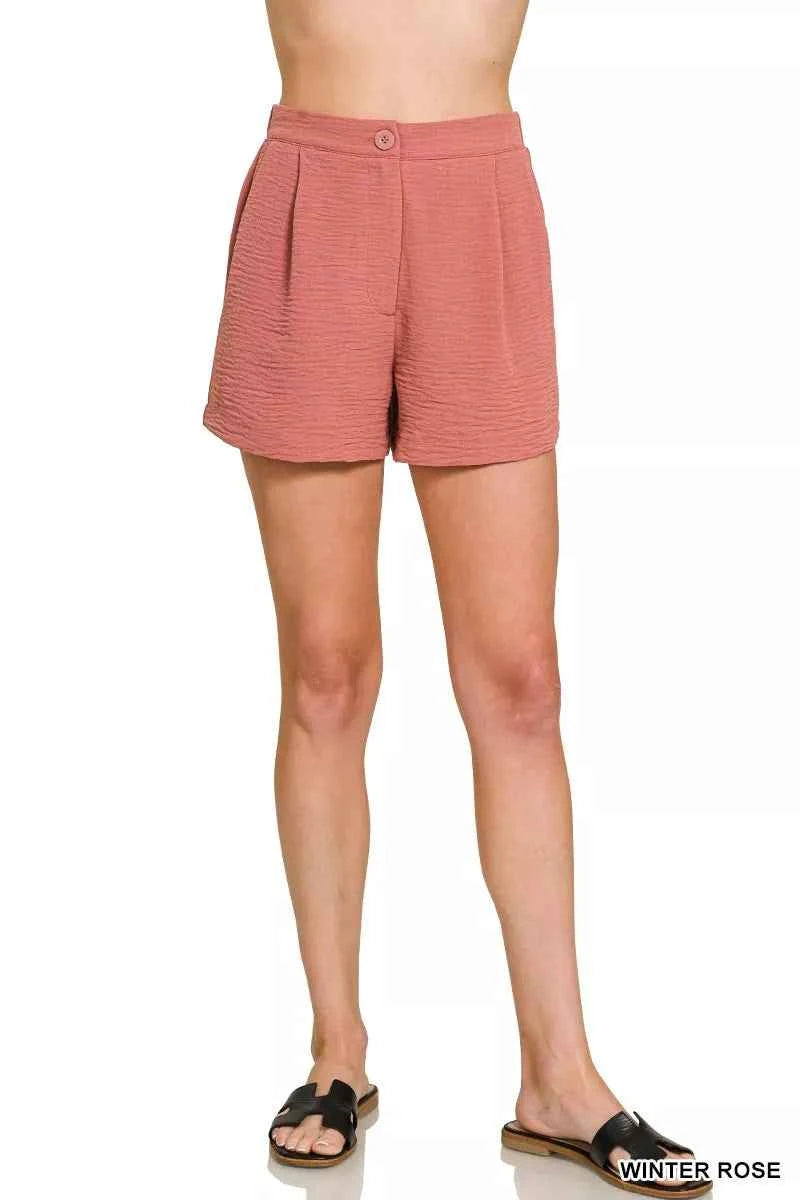 Zenana Woven Airflow Back Elastic Waist Shorts debd560fa1d0466eb932153a6739f065-Max-Origin