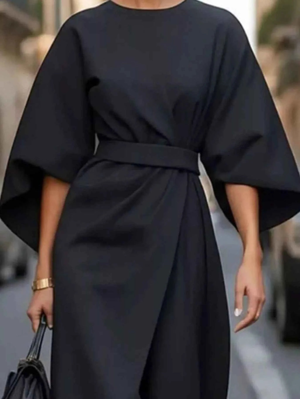 Round Neck 3/4 Sleeve Dress debe0cf9-a8ff-499e-bb83-e2ca54ad14b3-Max-Origin