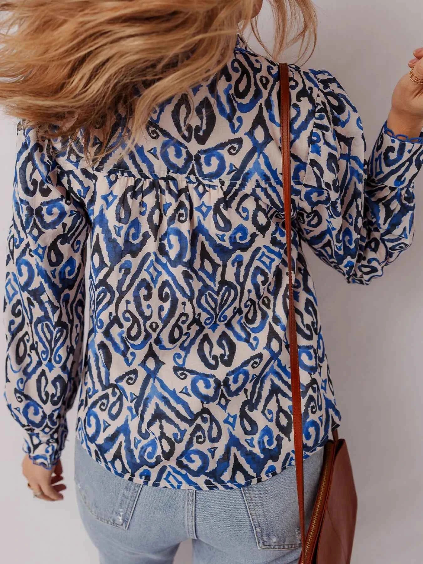 Paisley Print Long Sleeve Blouse debe13935f334c718c9e4a12c294a662-Max-Origin