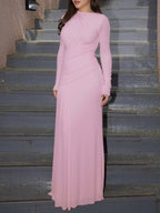 Ruched Long Sleeve Mermaid Maxi Dress dec1c669-e642-42d4-af45-5b09f4b80aba-Max