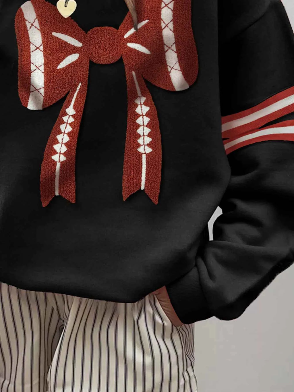 Bow Front Dropped Shoulder Sweatshirt dec55d6806964492a135a5914bfeddfc-Max-Origin