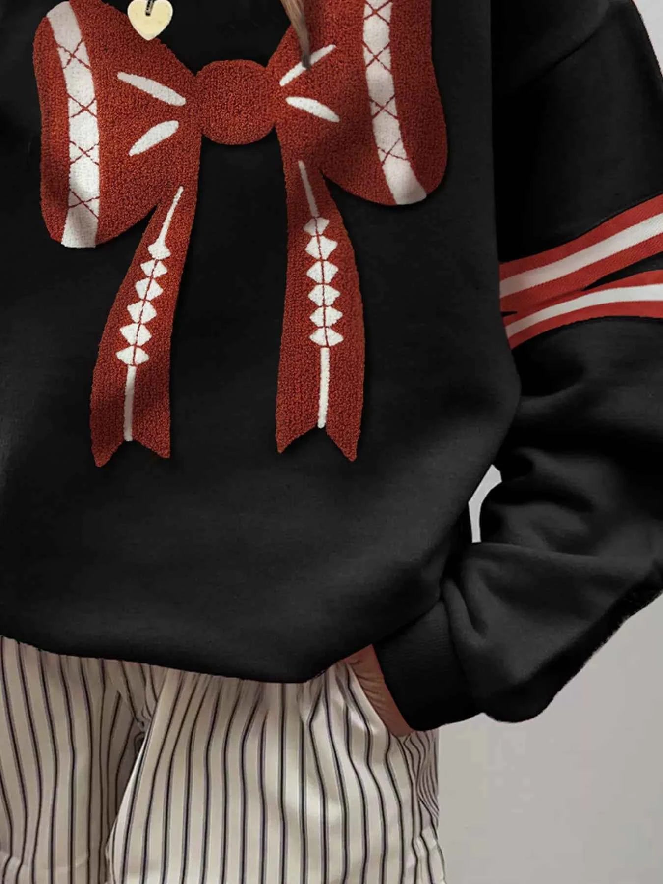 Bow Front Dropped Shoulder Sweatshirt dec55d6806964492a135a5914bfeddfc-Max-Origin