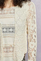 POL Round Neck Long Sleeve Exposed Seam Top with Lace Detail dec7a598-0daa-4d49-90c9-915ddab0fbfa-Max-Origin