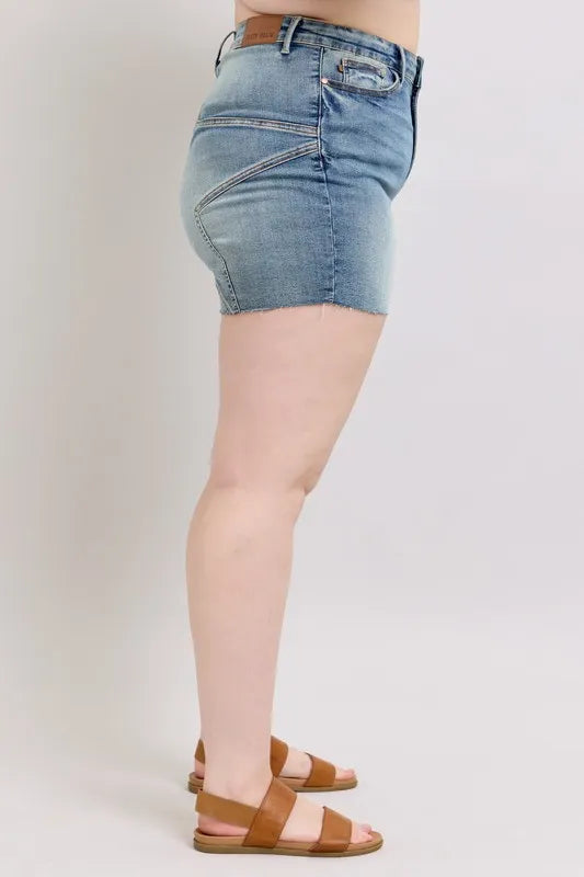Judy Blue Full Size High Waist Star Seam Detail Denim Shorts Plus Size decc6d62-7155-4f95-acf6-ad5eecf1765a-Max-Origin