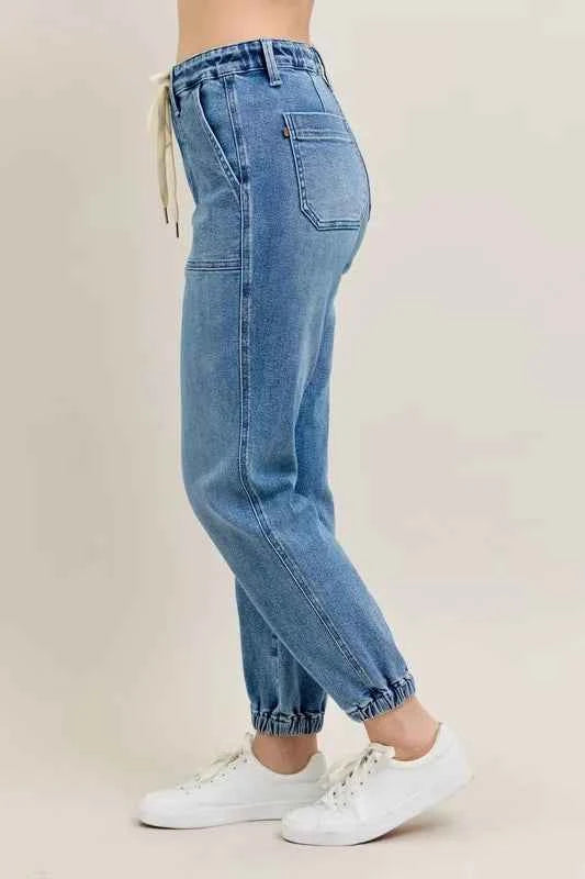 Full Size High Waist Denim Jogger Plus Size ded96e0a186d4a8788c29b0962010c69-Max-Origin