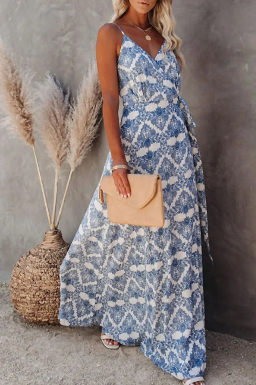 Printed Tied Maxi Cami Dress deeb4d2f-78aa-497d-b71f-5b2d166b7d11-Max