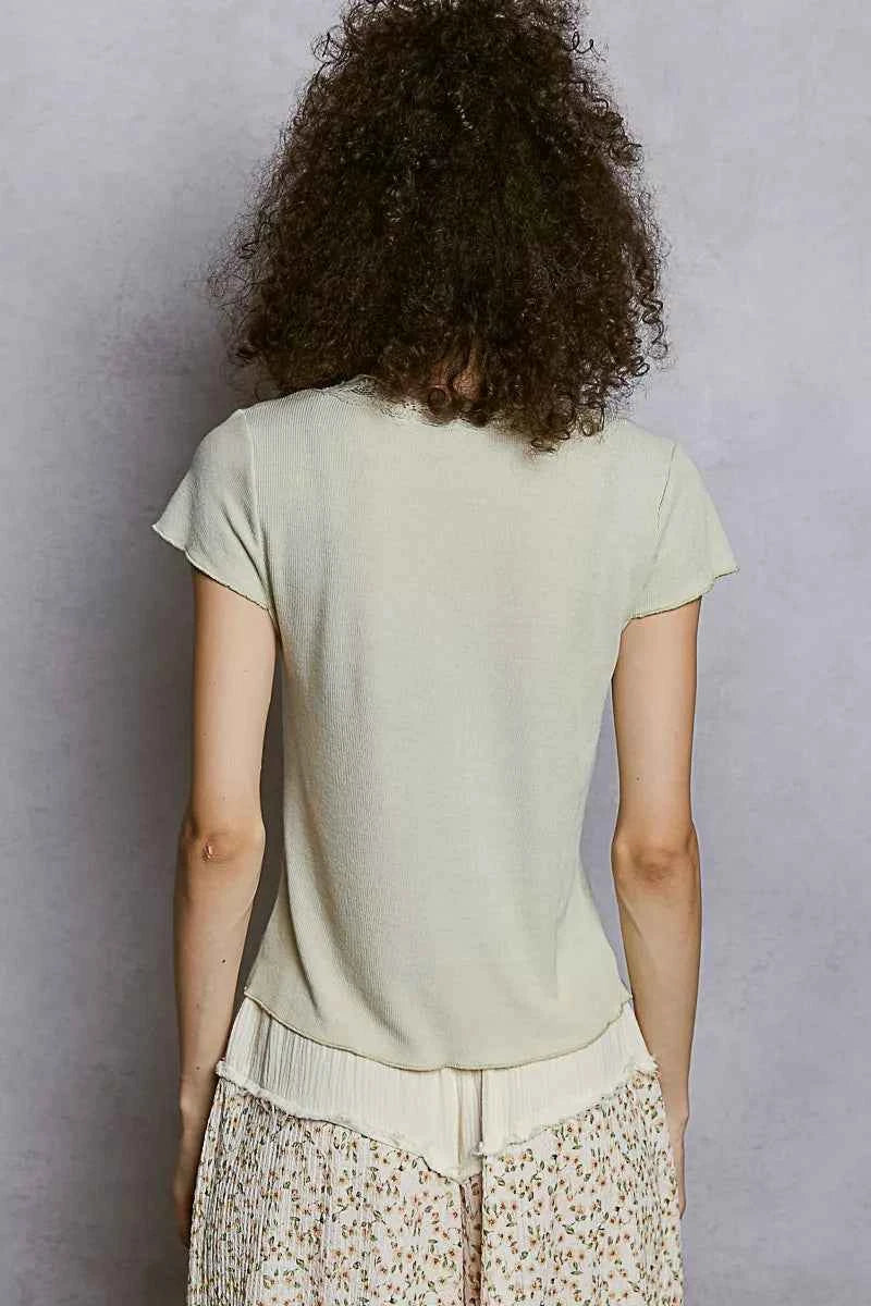 POL Round Neck Short Sleeve Crop T-Shirt with Lace Trim df0fc598-27a6-4e60-a4e2-4b62d4bfcadb-Max-Origin