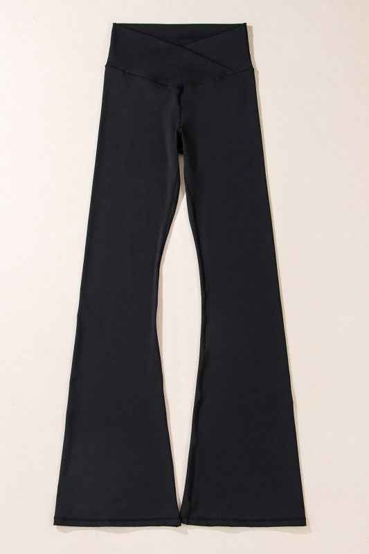 Solid V-Shape High Waist Flared Leggings df1682d6-e826-4123-8b3e-3f7471348b63