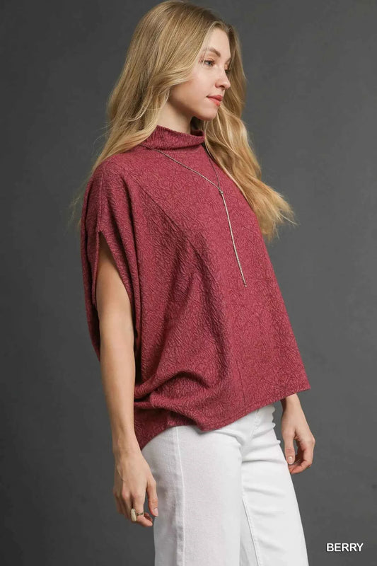 Textured Mock Neck Relaxed Top df26de64-5964-4a9f-988f-9a23088809fe-Max-Origin