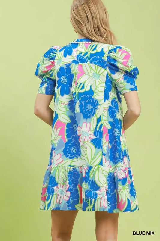 Floral Puff Sleeve Tiered Mini Dress df28eafa-8c45-49b2-b1e0-a32fe7420759-Max-Origin