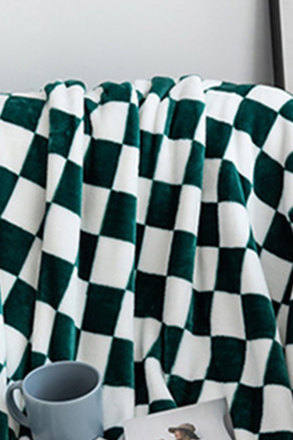 Navy Blue Checkerboard Printed Soft Throw Blanket 120*200cm df30829f7f101b9e