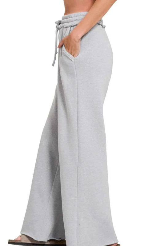 Fleece Exposed Seam Wide Leg Sweatpants df4a430d-4da9-444b-8a2f-cff3cbd10e21-Max-Origin