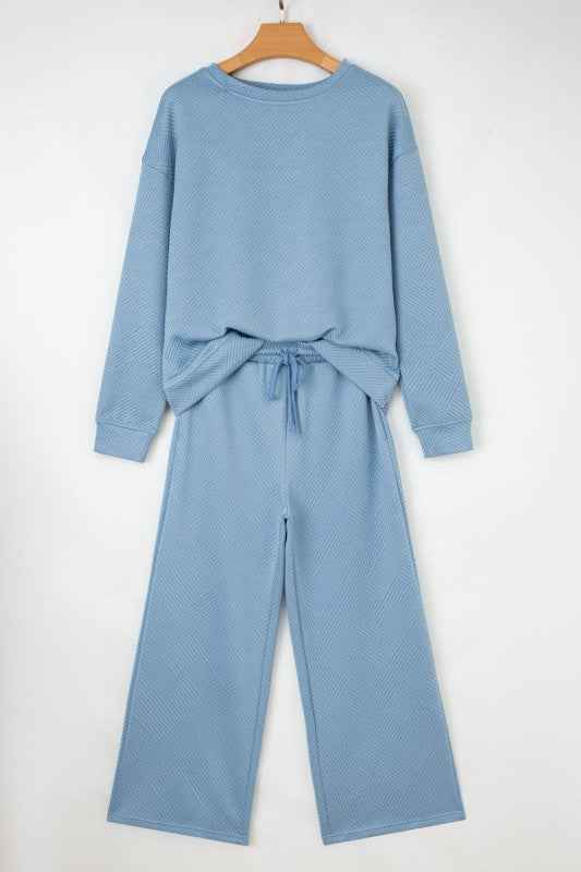 Textured Top and Pants Set df671fe7-0a94-4a57-91ee-5346a4bf407d