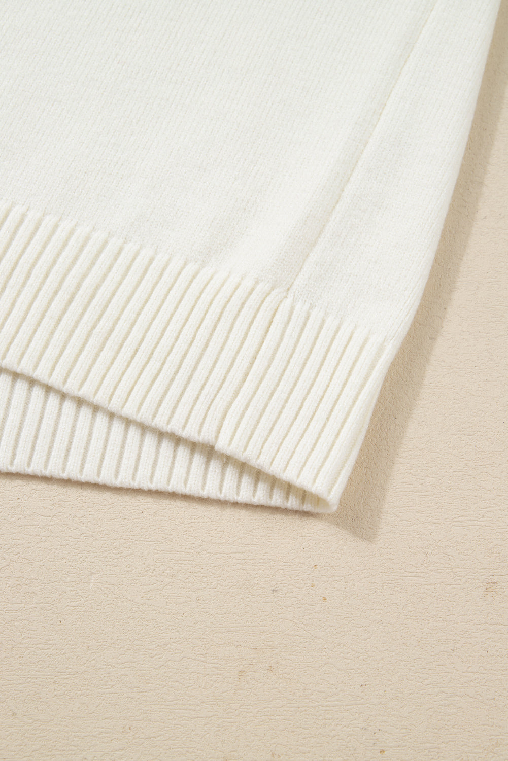 White Plaid Heart Embroidered Cuffed Drop Shoulder Crew Neck Sweater df7043f5e2c89409