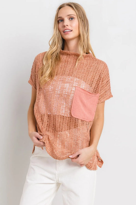 Ces Femme See Through Crochet Mock Neck Cover Up df7858b1-5db7-4181-a332-bf06a720b70f-Max
