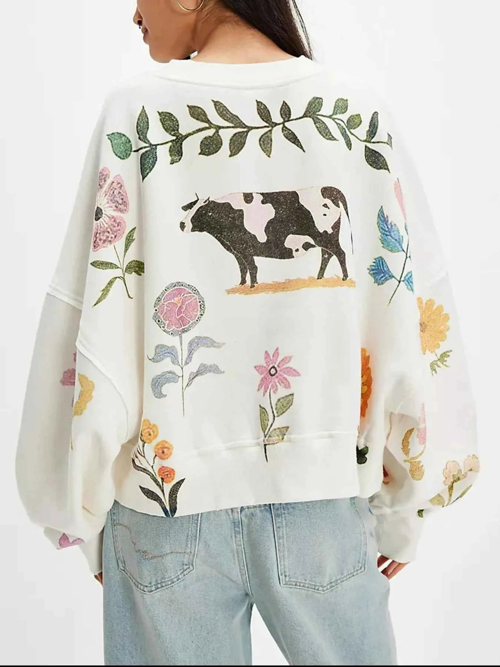 Print Round Neck Oversized Sweatshirt df81c29b-7719-45b1-a215-96cfa686e960-Max-Origin