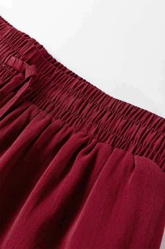 Solid Frilled Tiered Drawstring Waist Maxi Skirt df87c05e-c92f-4c6f-964a-be9b42b81a24