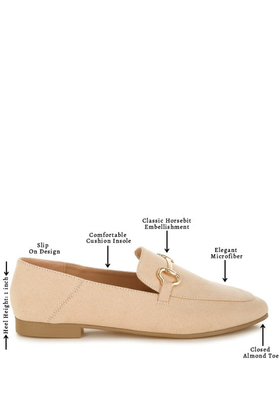 Noltas Horsebit Embellished Flat Loafers df9b02fc-64e6-4a8d-80da-b8876960bcd2