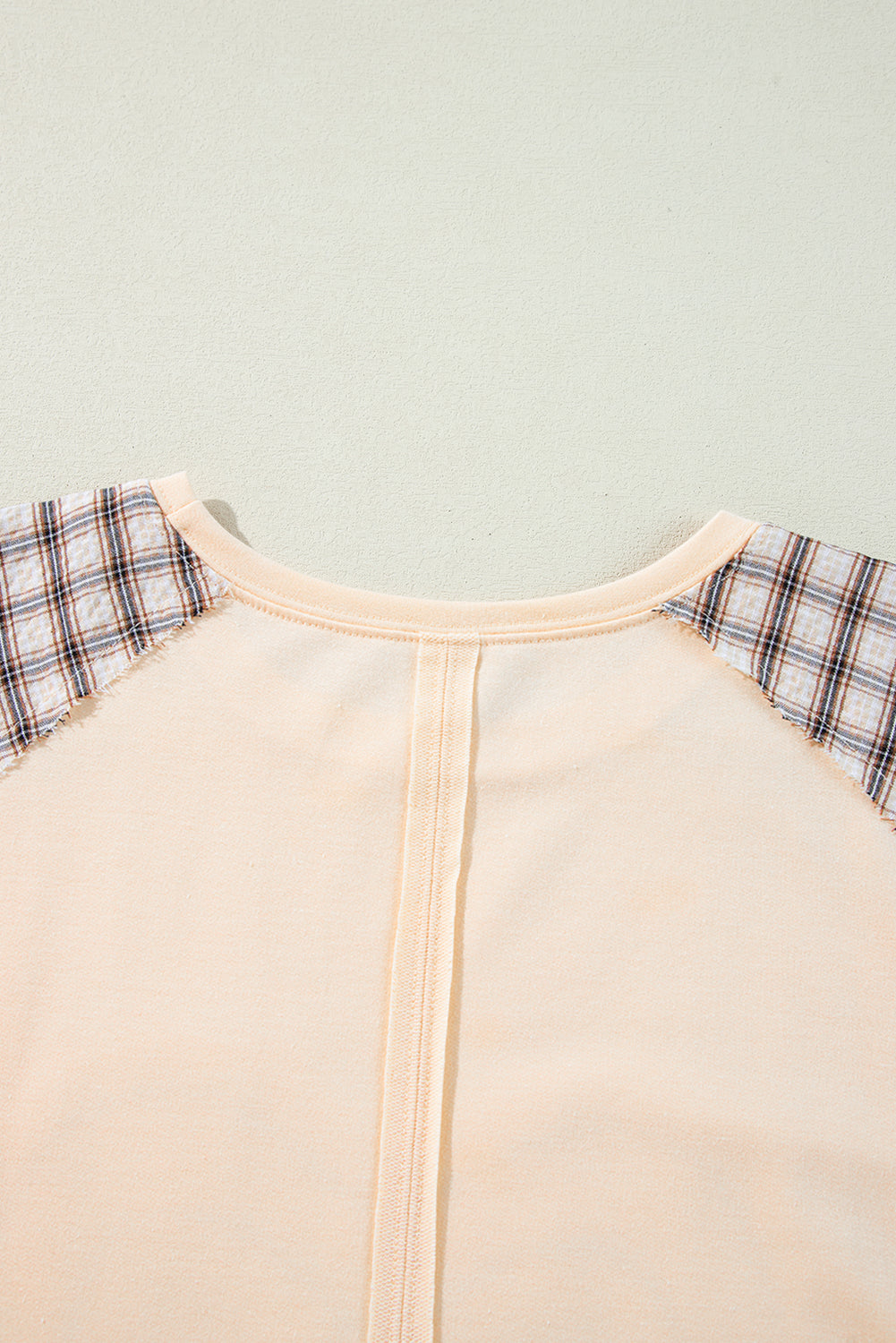 Aqua Plaid Floral Patchwork Heart Long Sleeve Top df9e30e76b01e649