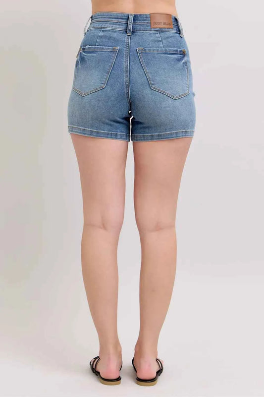 Full Size High Rise Tummy Control Denim Shorts Plus Size dfc9cc1e-c804-44e2-b5cf-2c011f3e720d-Max