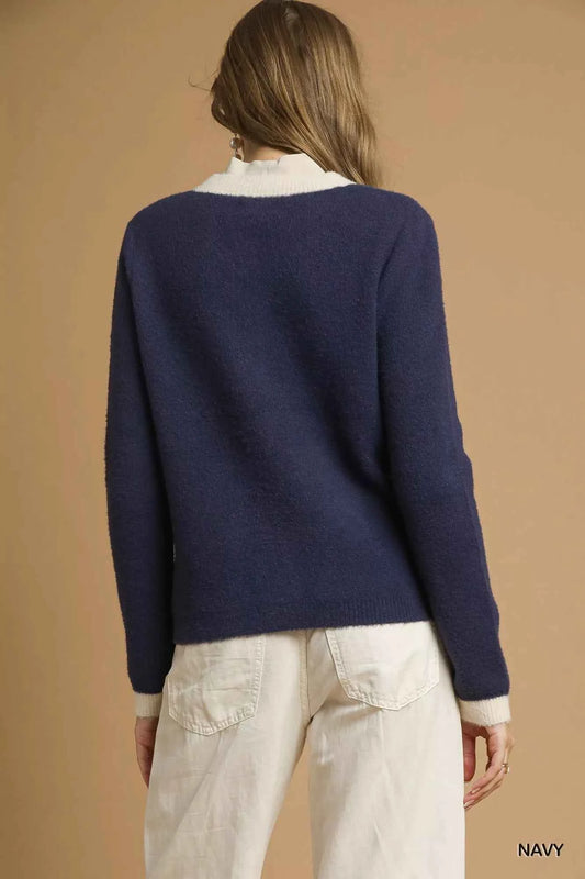 Two-Tone Button Front Cardigan dfd0586d-67b6-413d-b508-586f962320f9-Max-Origin