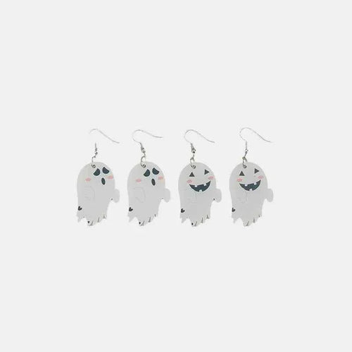 2 Piece Alloy Acrylic Ghost Dangle Earrings White One Size dfdcd90d-7349-4ac7-9f58-49db736be38c-Max