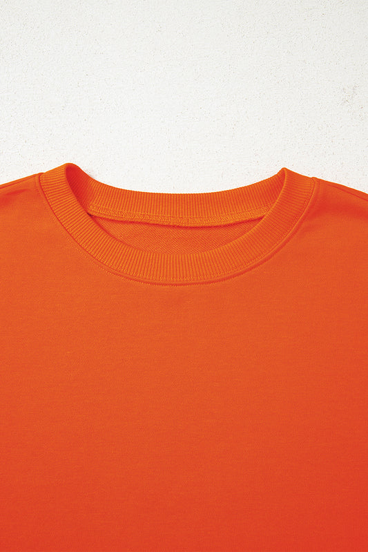 Orange Preppy Striped Sleeve Loose Sweatshirt dffc39491e911d86