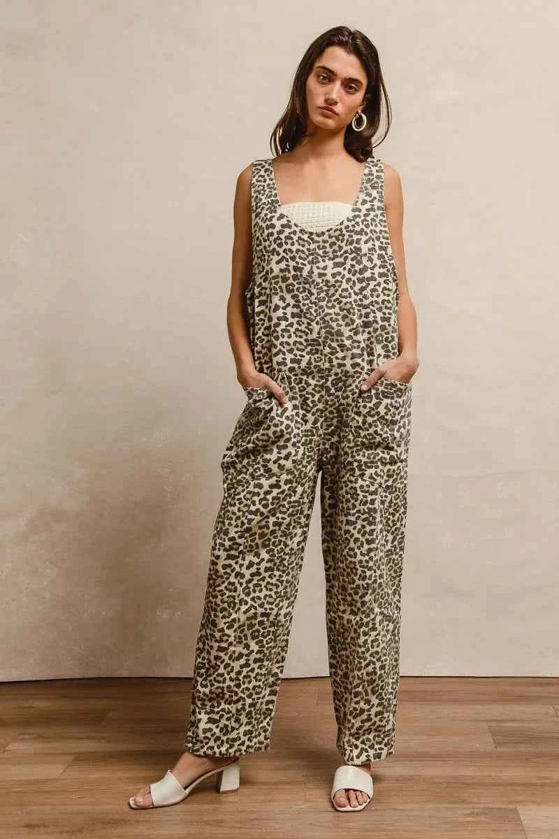 BiBi Leopard Print Adjustable Strap U Neck Jumpsuit LEOPARD e005d04724804ef1a557a95fe5f9438f-Max-Origin