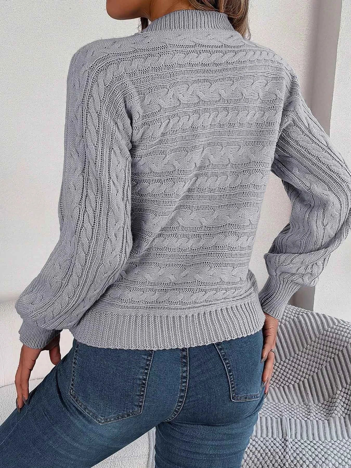 Cable-Knit Cutout Round Neck Sweater e006e4ba-6d15-4be7-b365-8d43c2194e66-Max-Origin