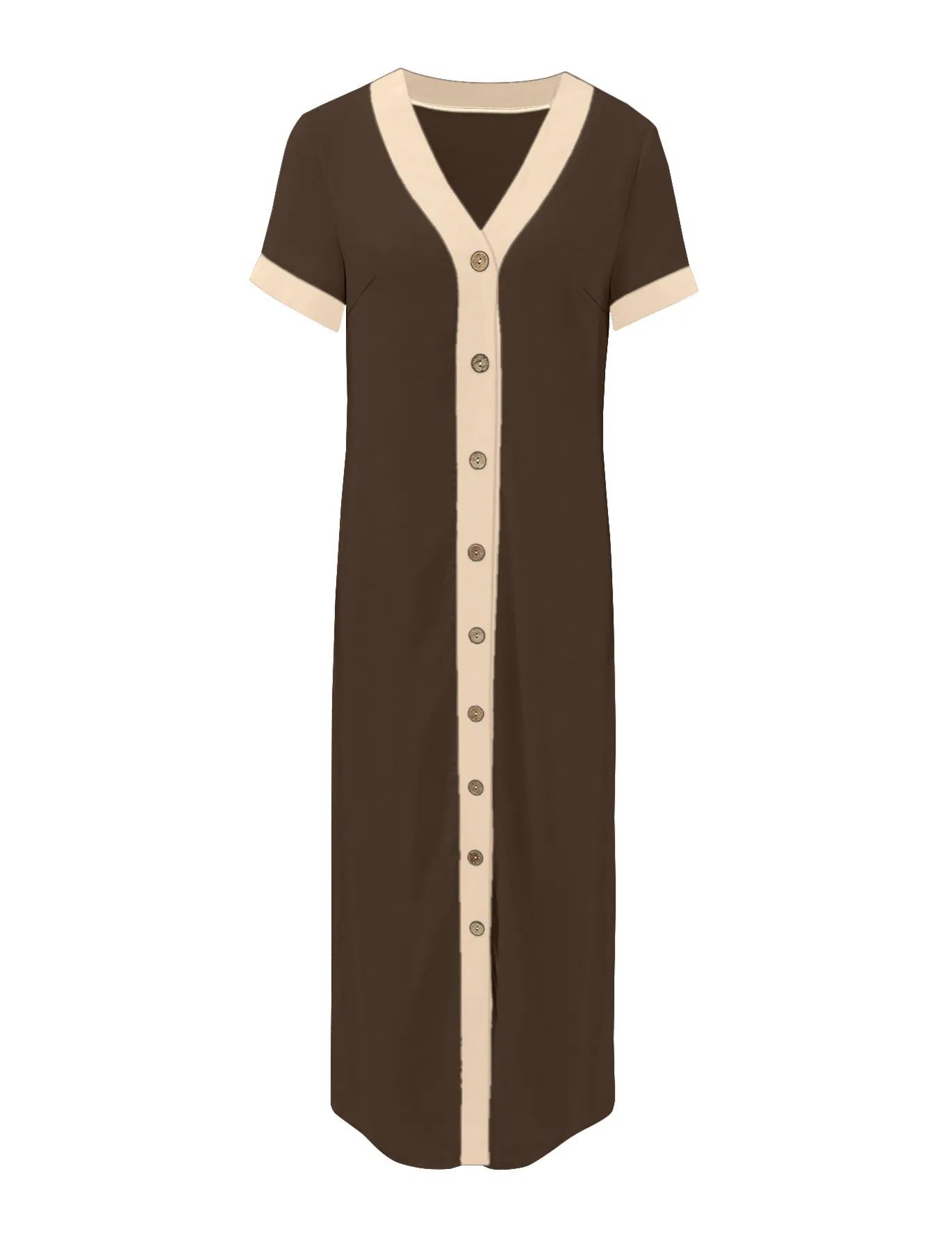 Button-Front Contrast Trim Midi Dress e017819bfa954165afb20f6c4cdb7d81-Max-Origin